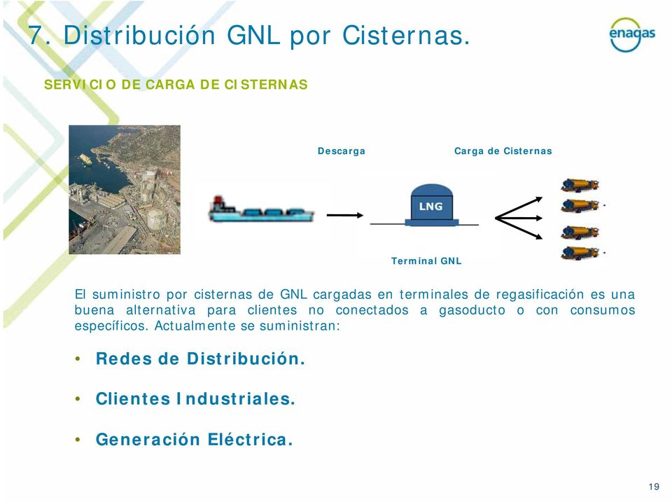 cisternas de GNL cargadas en terminales de regasificación es una buena alternativa para