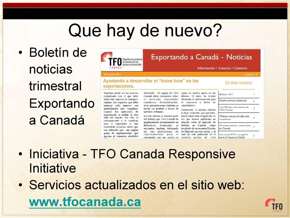 Iniciativa - TFO Canada Responsive