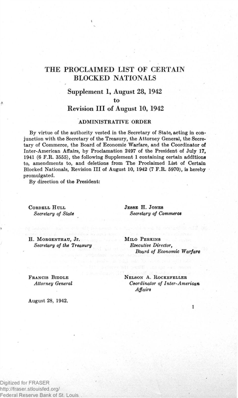 Proclamation 2497 of the President of July 17, 1941 (6 F.R.