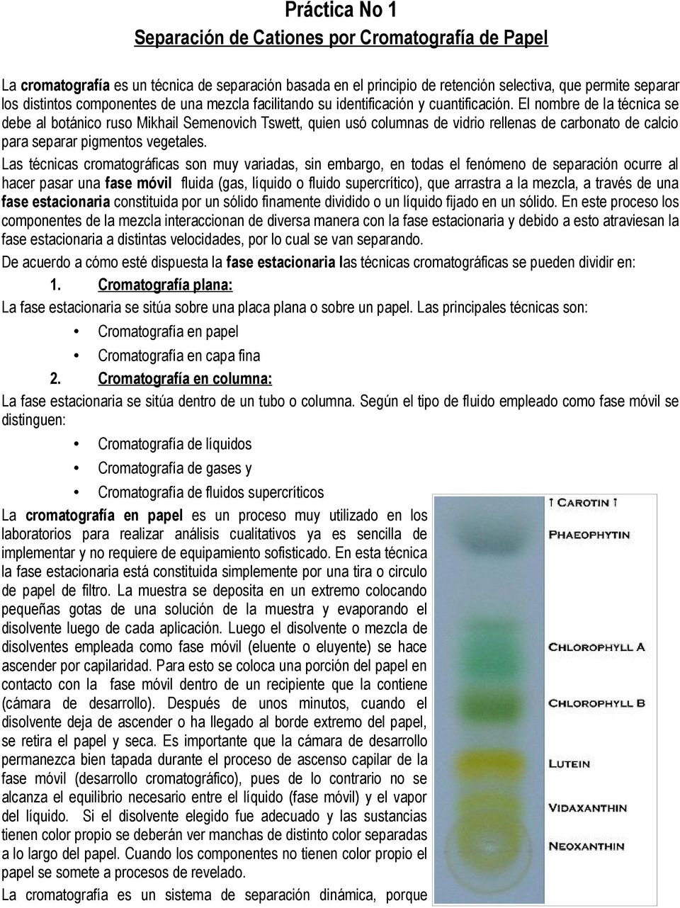 lavandería Cartero Perversión Práctica No 1. Separación de Cationes por Cromatografía de Papel - PDF Free  Download