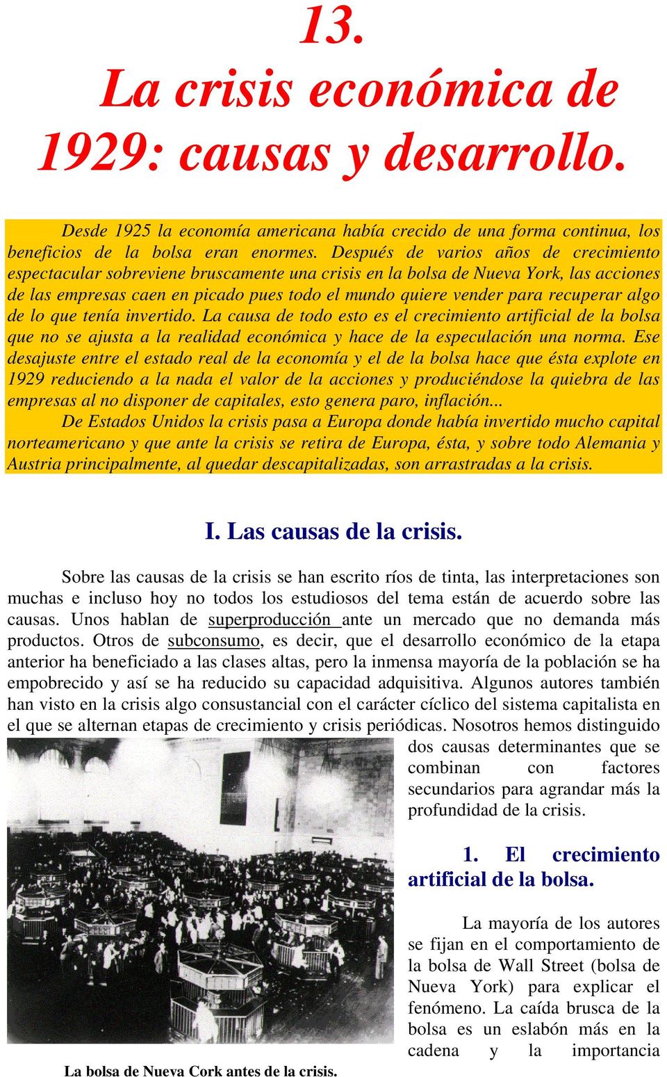 13. La crisis de 1929: causas y desarrollo. - PDF Descargar libre