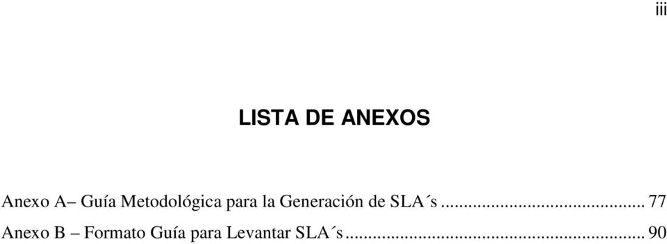 Generación de SLA s.