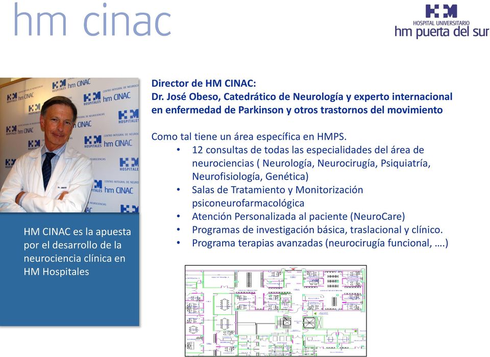 desarrollo de la neurociencia clínica en HM Hospitales Como tal tiene un área específica en HMPS.