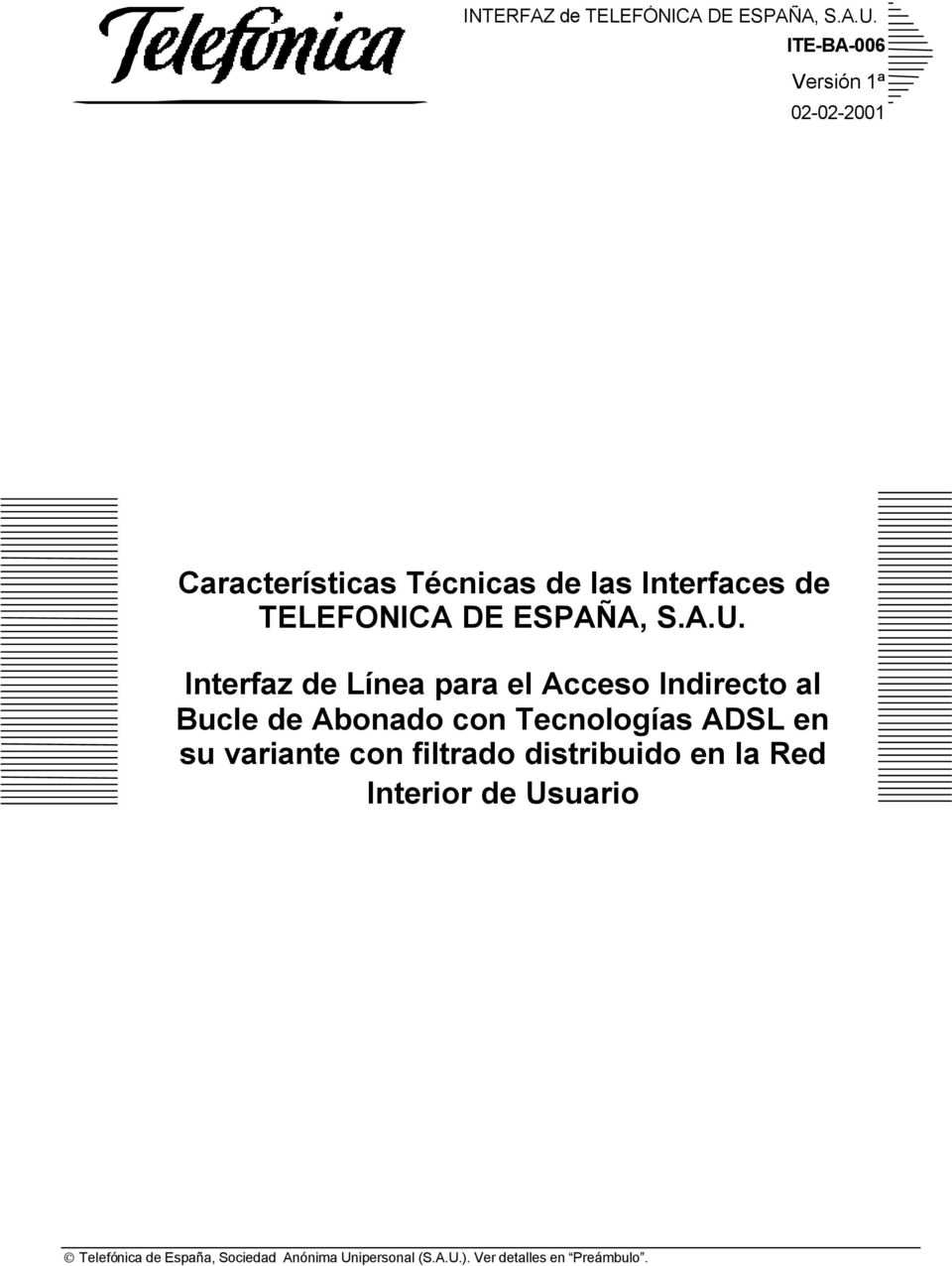 de TELEFONICA DE ESPAÑA, S.A.U.