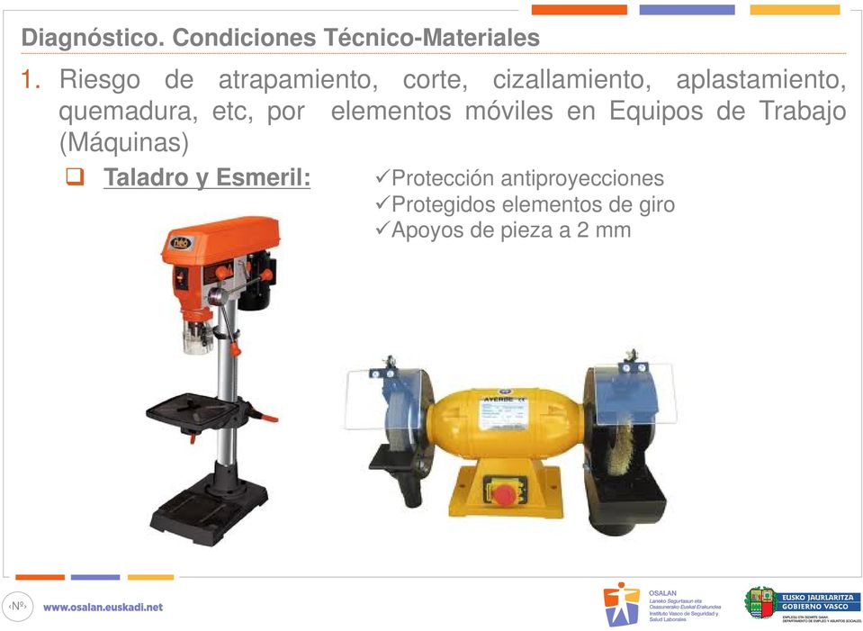 Equipos de Trabajo (Máquinas) Taladro y Esmeril: