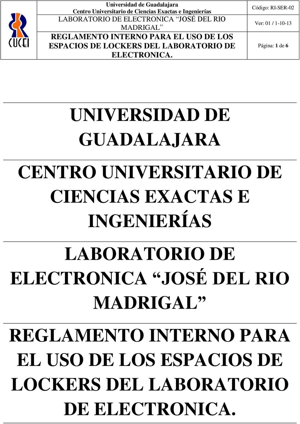 LABORATORIO DE ELECTRONICA JOSÉ DEL RIO REGLAMENTO