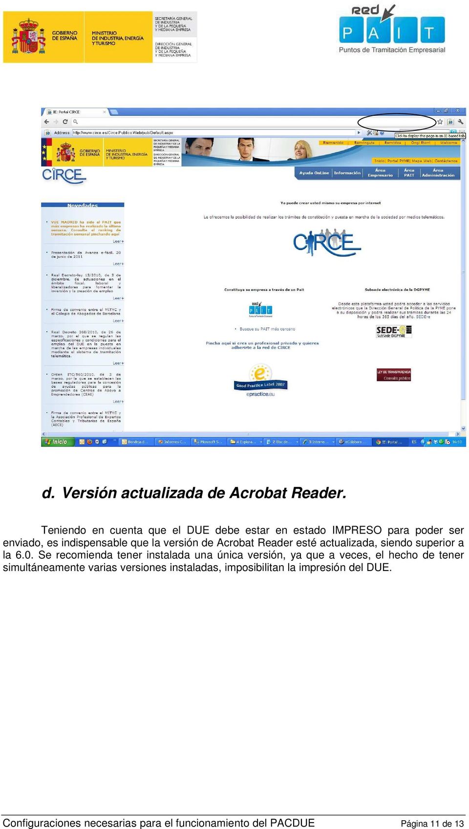 de Acrobat Reader esté actualizada, siendo superior a la 6.0.