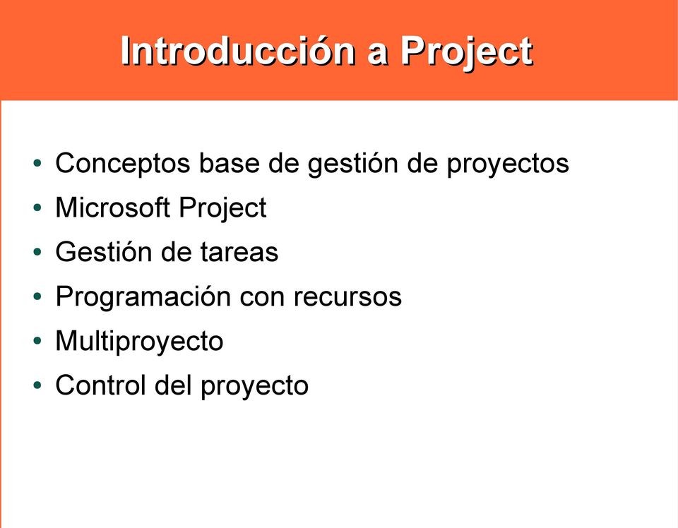 Project Gestión de tareas Programación