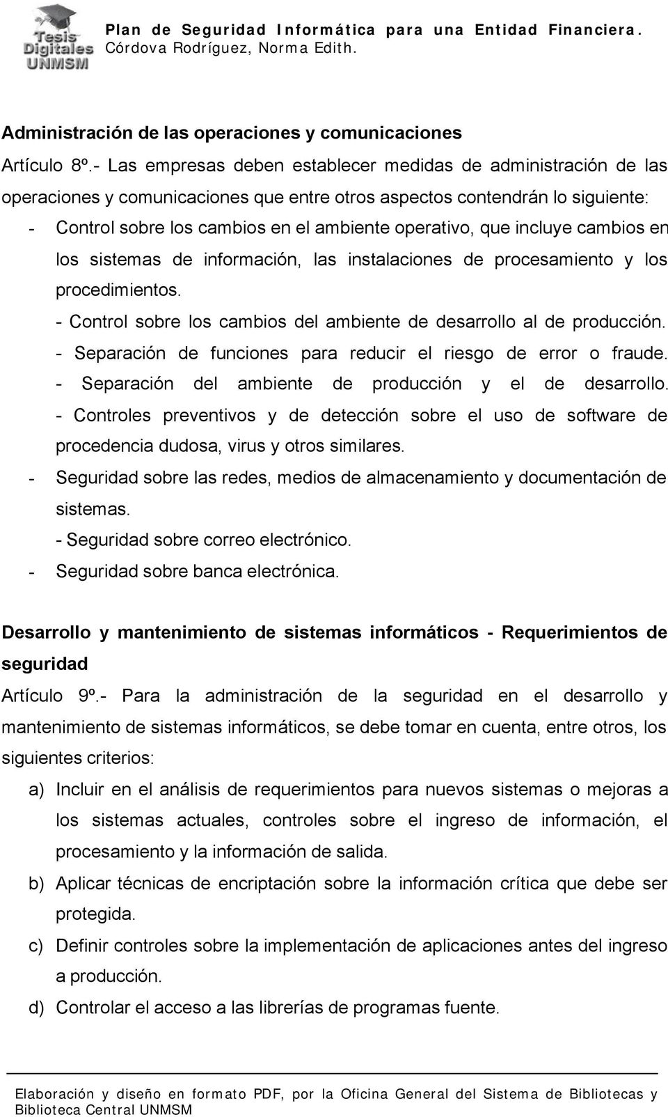 Plan de Seguridad Informática para una Entidad Financiera. Córdova  Rodríguez, Norma Edith. - PDF Free Download