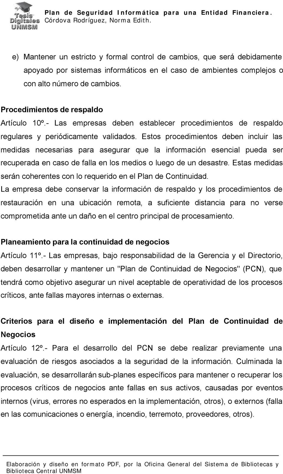 Plan de Seguridad Informática para una Entidad Financiera. Córdova  Rodríguez, Norma Edith. - PDF Free Download