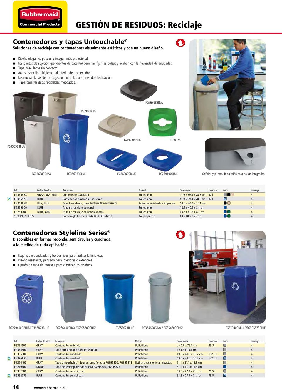 Las nuevas tapas de reciclaje aumentan las opciones de clasificación. Tapa para residuos reciclables mezclados.