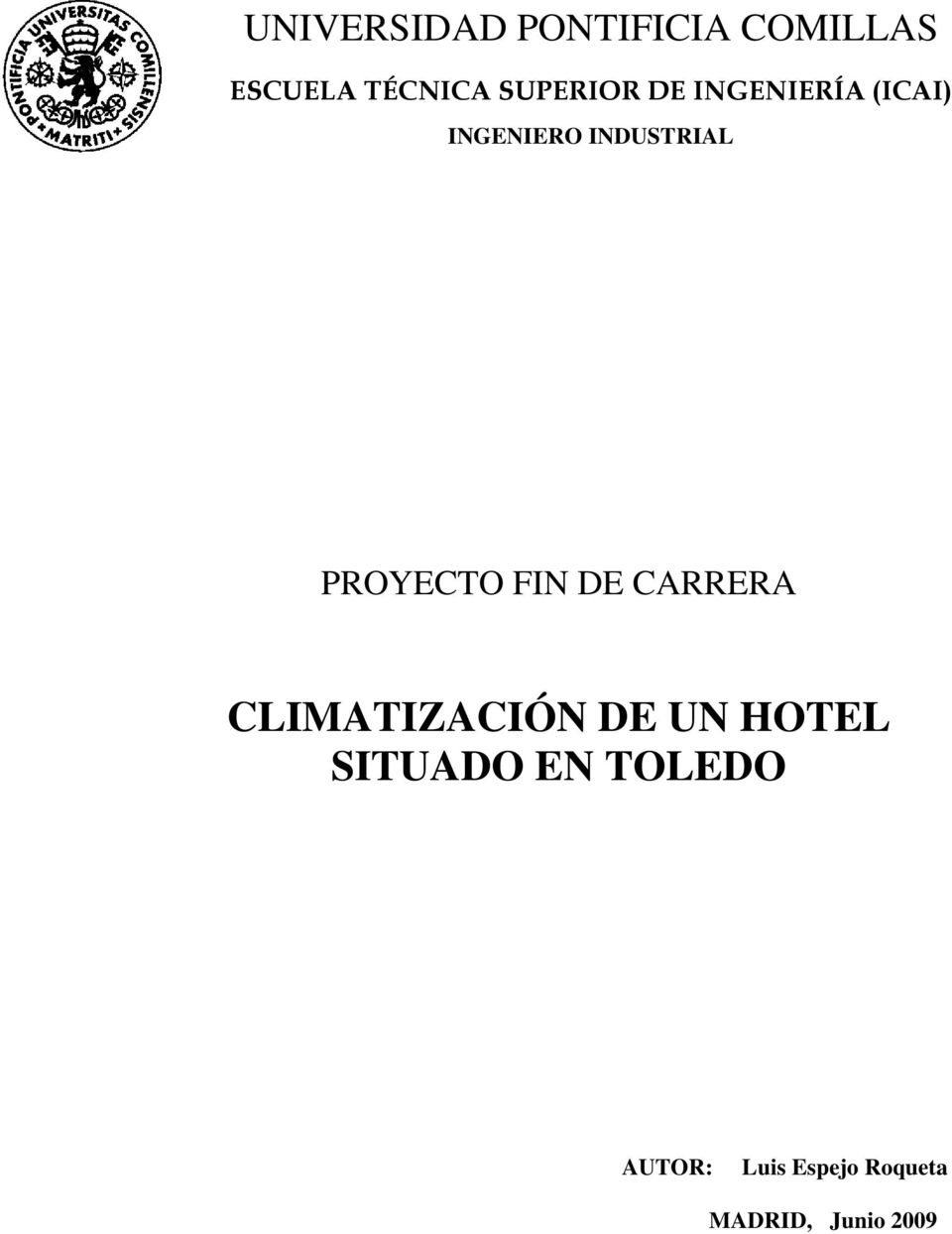 PROYECTO FIN DE CARRERA CLIMATIZACIÓN DE UN HOTEL