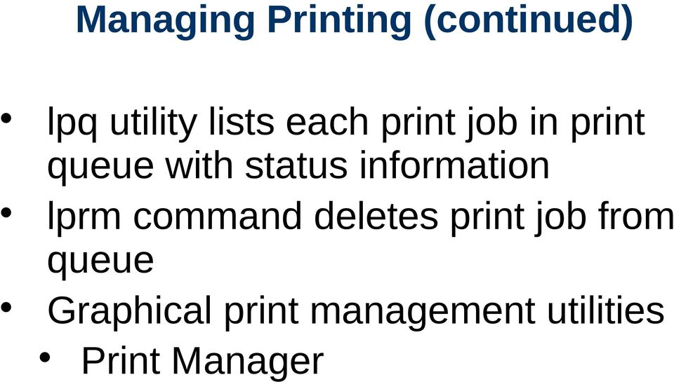 information lprm command deletes print job from