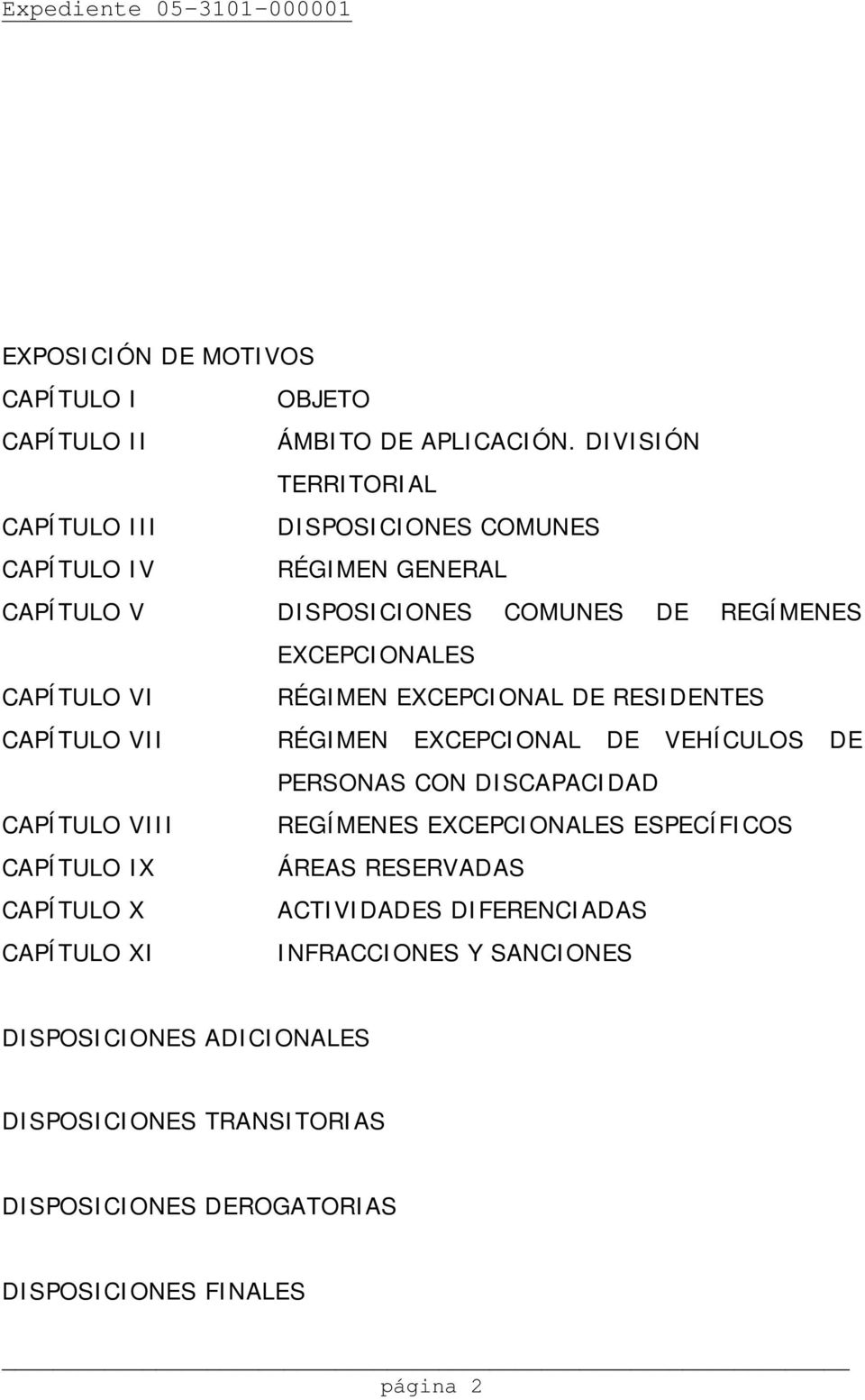 CAPÍTULO VI RÉGIMEN EXCEPCIONAL DE RESIDENTES CAPÍTULO VII RÉGIMEN EXCEPCIONAL DE VEHÍCULOS DE PERSONAS CON DISCAPACIDAD CAPÍTULO VIII REGÍMENES