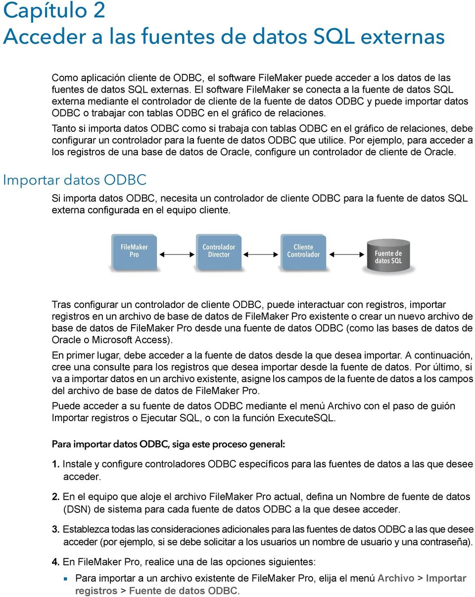 relaciones. Tanto si importa datos ODBC como si trabaja con tablas ODBC en el gráfico de relaciones, debe configurar un controlador para la fuente de datos ODBC que utilice.