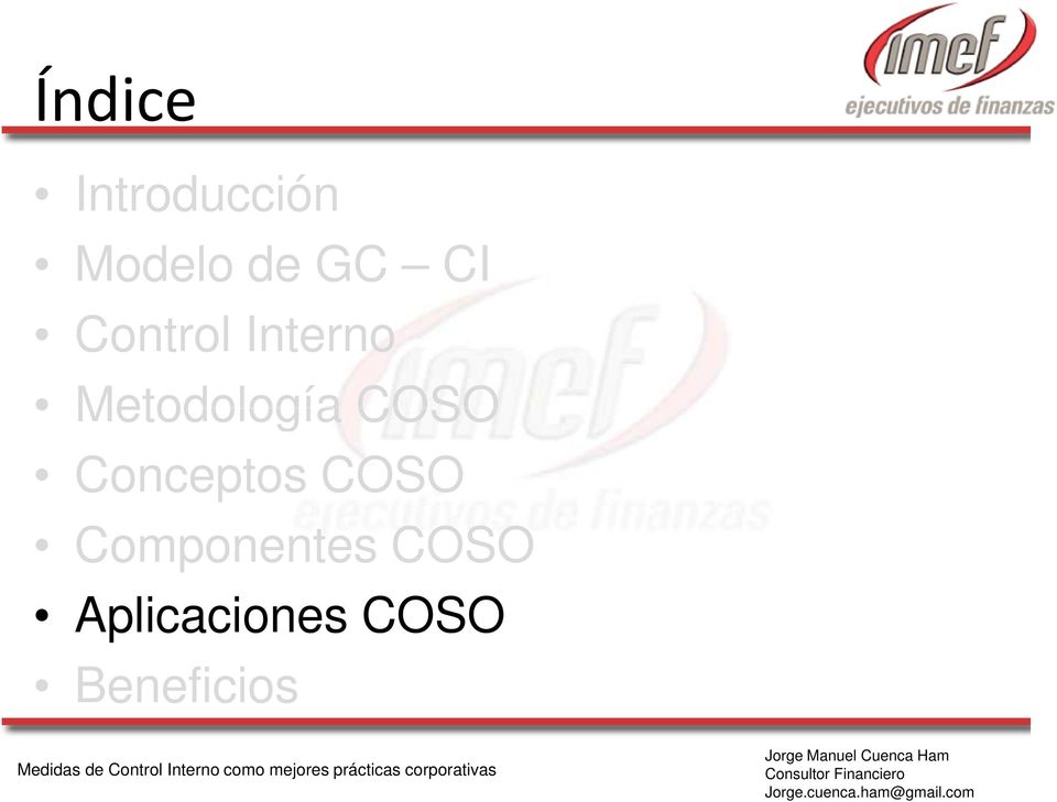 COSO Conceptos COSO Componentes