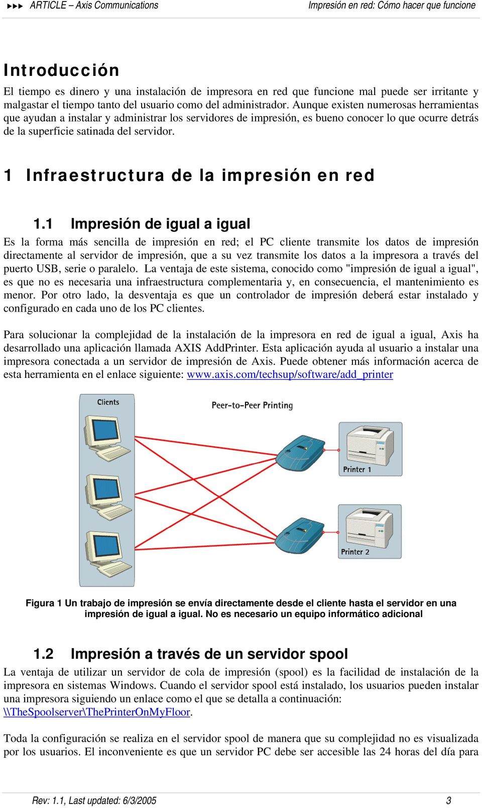 Infraestructura de la impresión en red.
