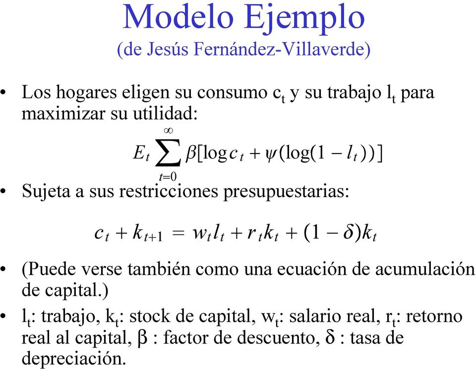 r t k t 1 k t (Puede verse también como una ecuación de acumulación de capital.
