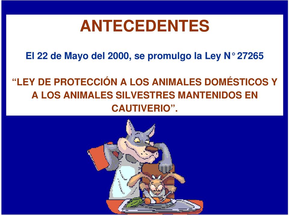 PROTECCIÓN A LOS ANIMALES DOMÉSTICOS Y A
