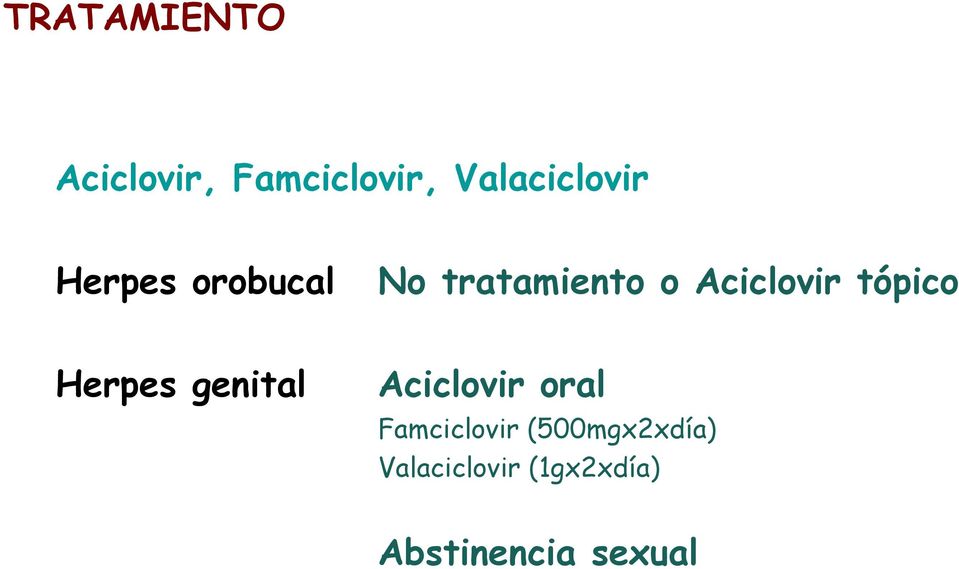 Herpes genital Aciclovir oral Famciclovir