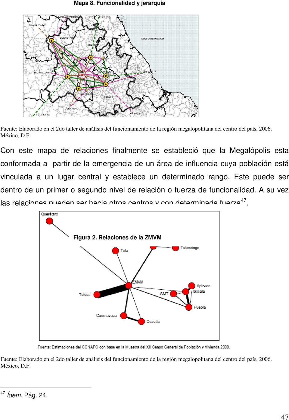 ente: Elaborado en el 2do taller de análisis del funcionamiento de la región megalopolitana del centro del país, 2006. México, D.F.