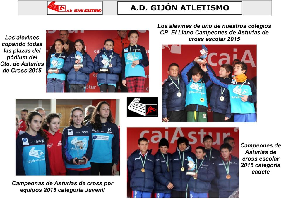 Llano Campeones de Asturias de cross escolar 2015 Campeones de Asturias de