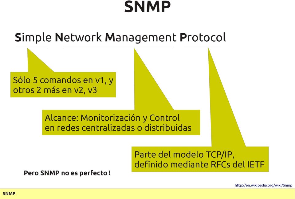 centralizadas o distribuidas Pero SNMP no es perfecto!
