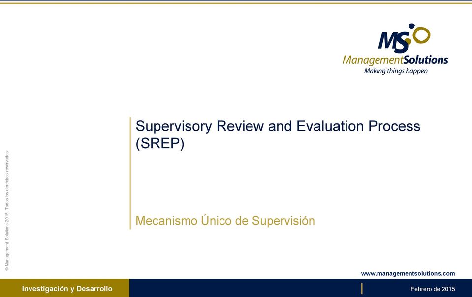and Evaluation Process (SREP) Mecanismo Único de