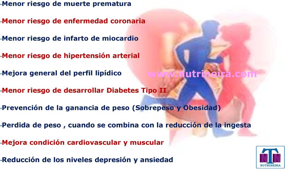 Diabetes Tipo II Prevención de la ganancia de peso (Sobrepeso y Obesidad) Perdida de peso, cuando se combina