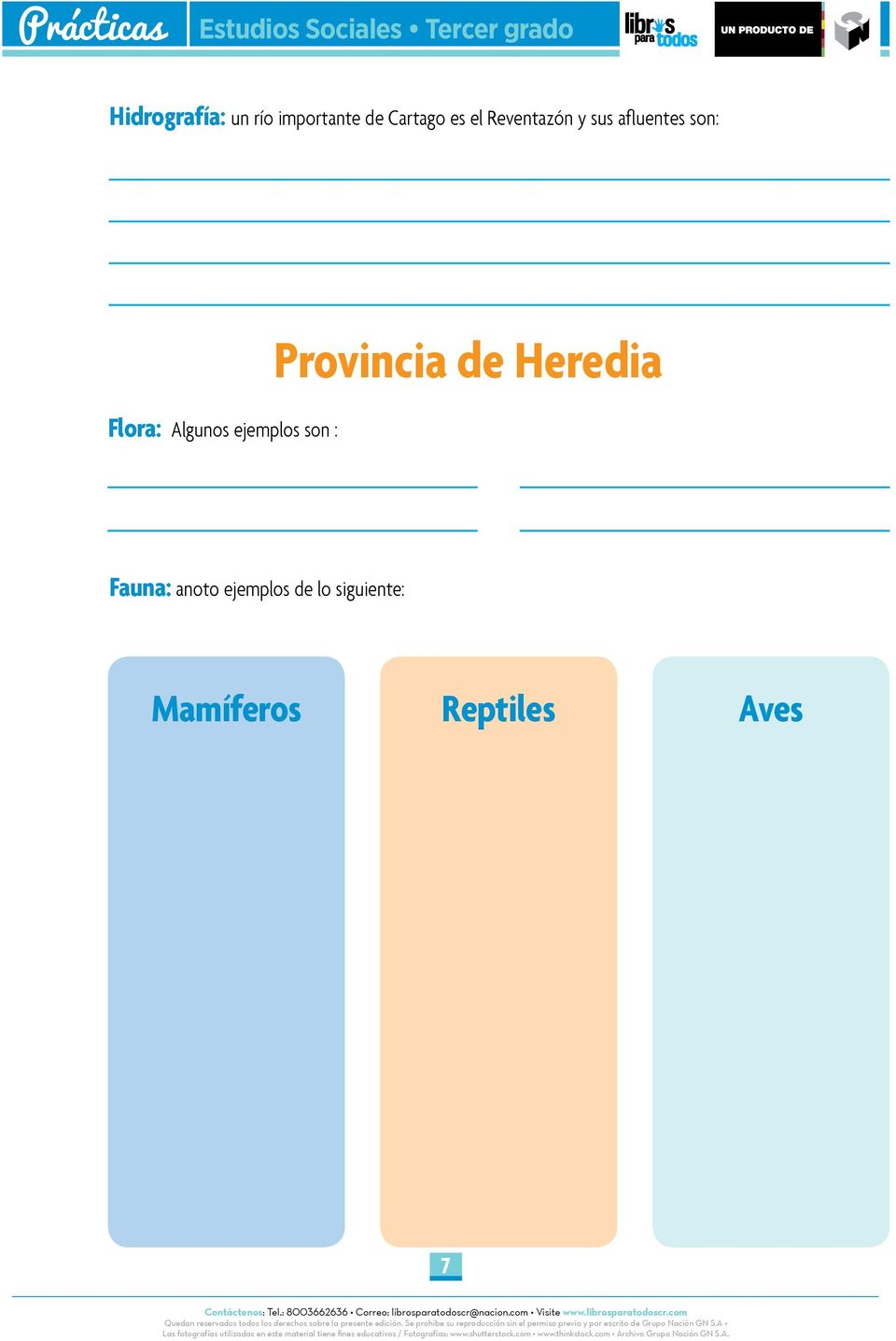 ejemplos son : Provincia de Heredia Fauna: anoto