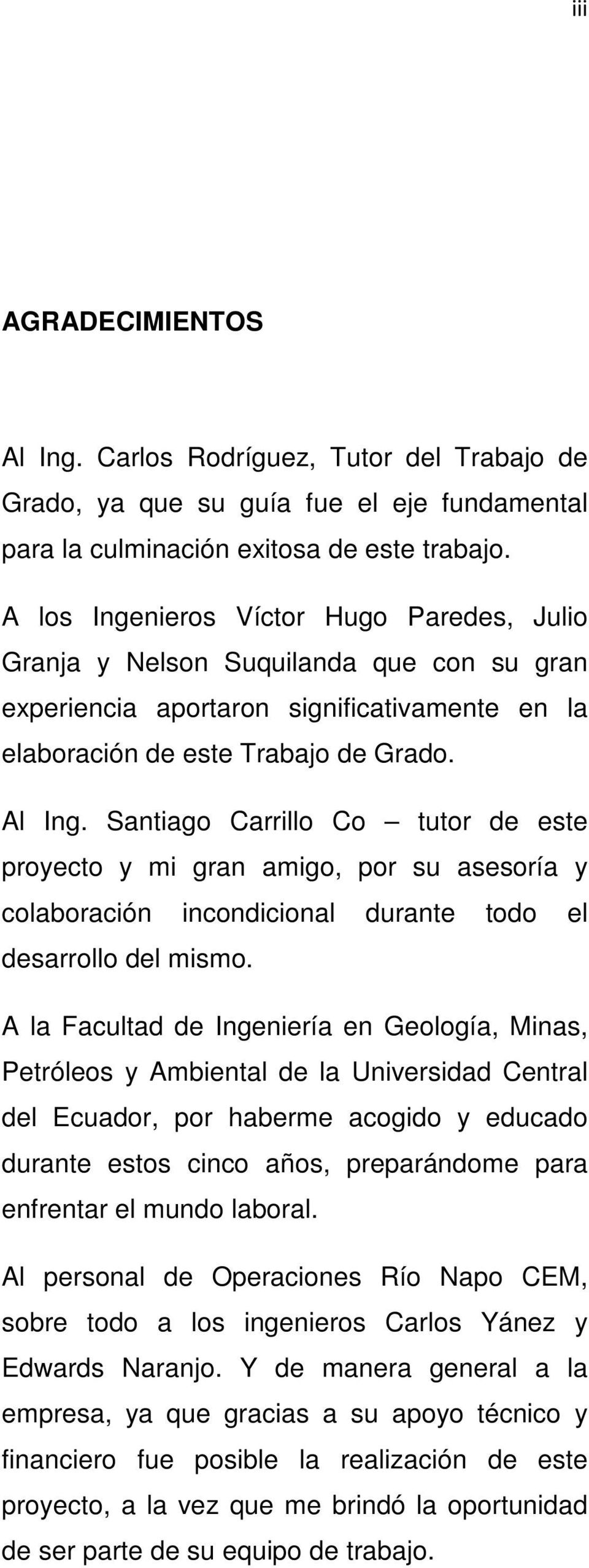 Universidad Central Del Ecuador Facultad De Ingenieria En Geologia
