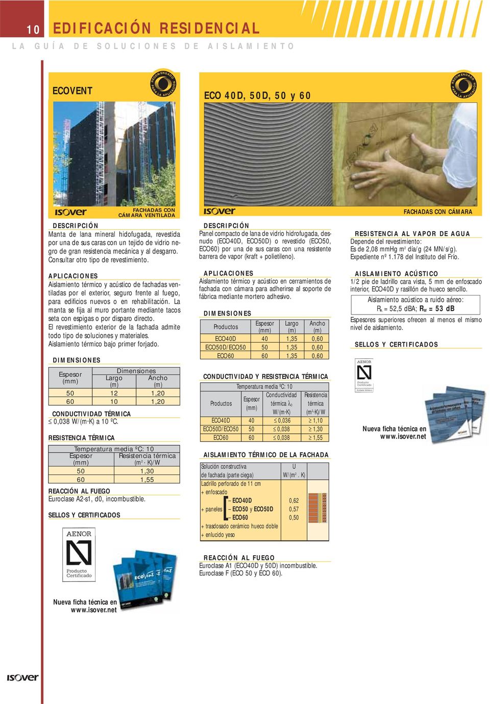 Aislamiento térmico y acústico de fachadas ventiladas por el exterior, seguro frente al fuego, para edificios nuevos o en rehabilitación.