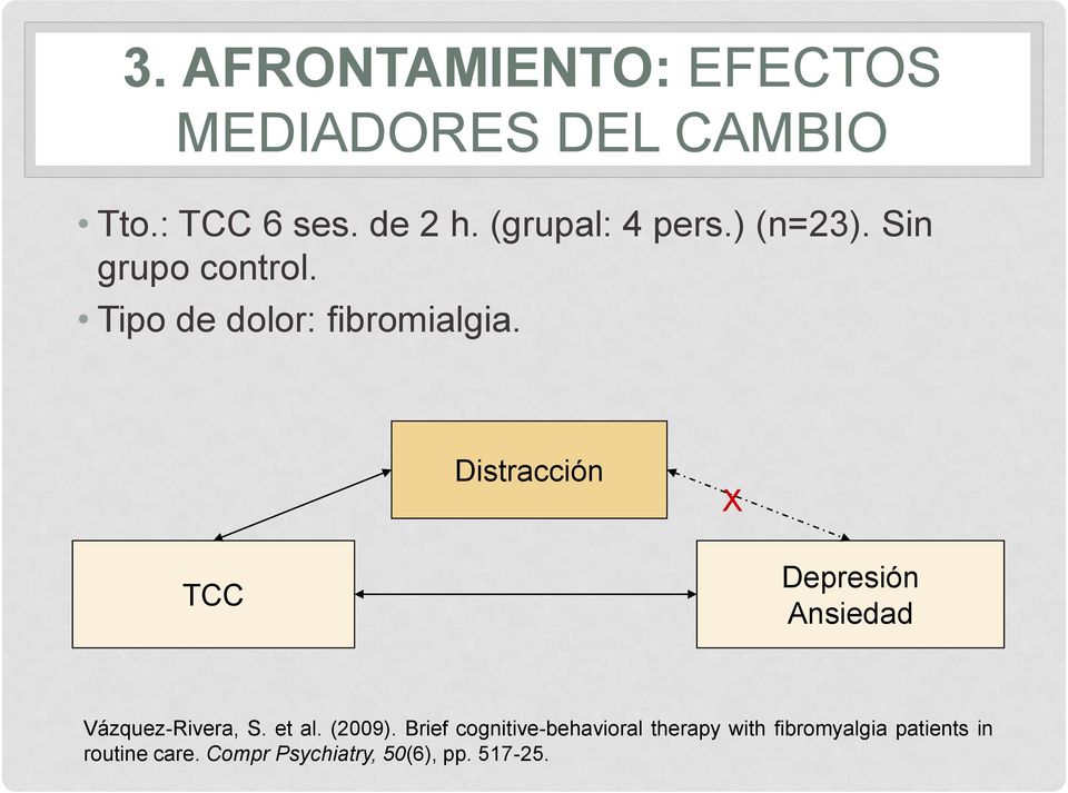 Distracción X TCC Depresión Ansiedad Vázquez-Rivera, S. et al. (2009).