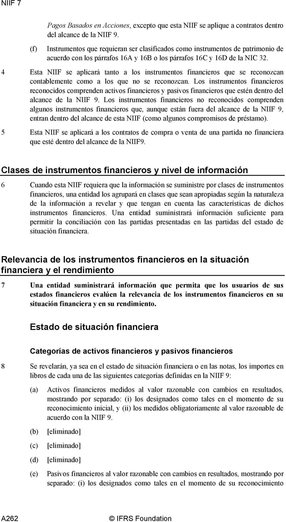 4 Esta NIIF se aplicará tanto a los instrumentos financieros que se reconozcan contablemente como a los que no se reconozcan.