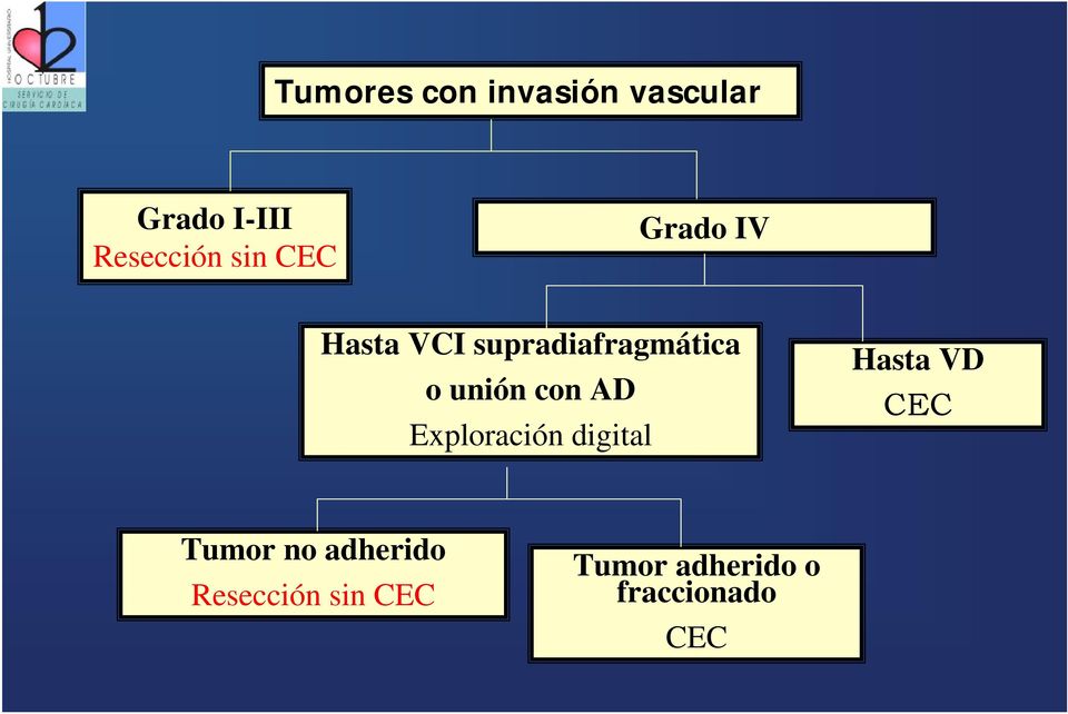 con AD Exploración digital Hasta VD CEC Tumor no