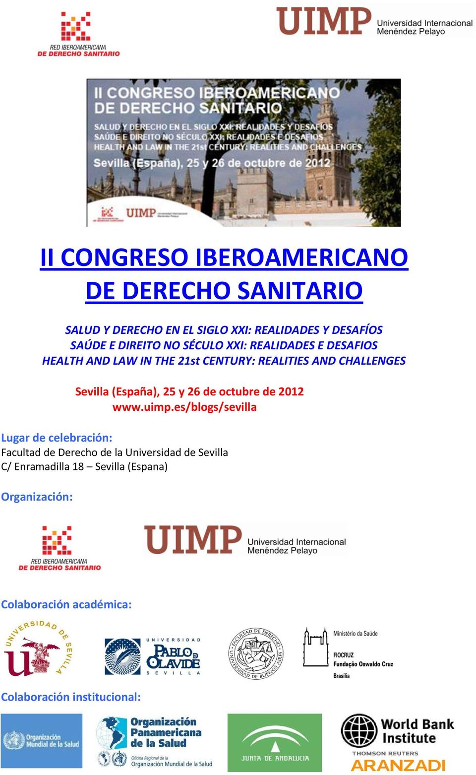 (España), 25 y 26 de octubre de 2012 www.uimp.