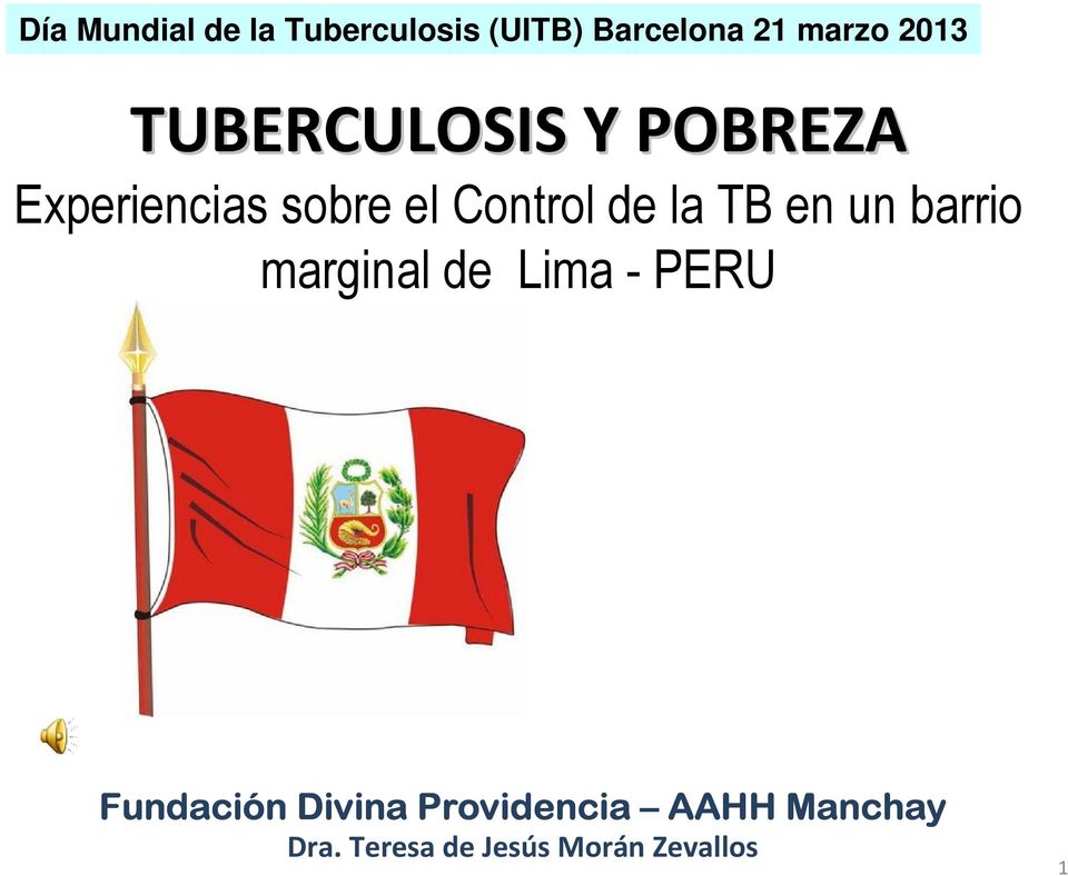 la TB en un barrio marginal de Lima - PERU Fundación n