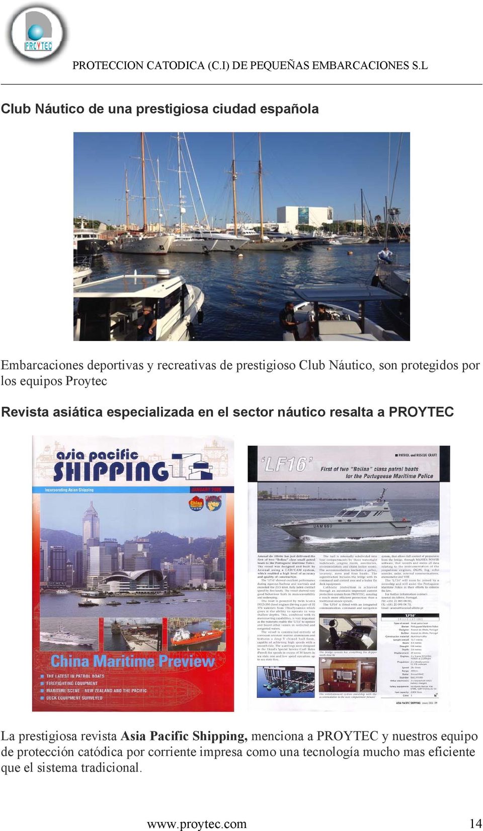 PROYTEC La prestigiosa revista Asia Pacific Shipping, menciona a PROYTEC y nuestros equipo de protección
