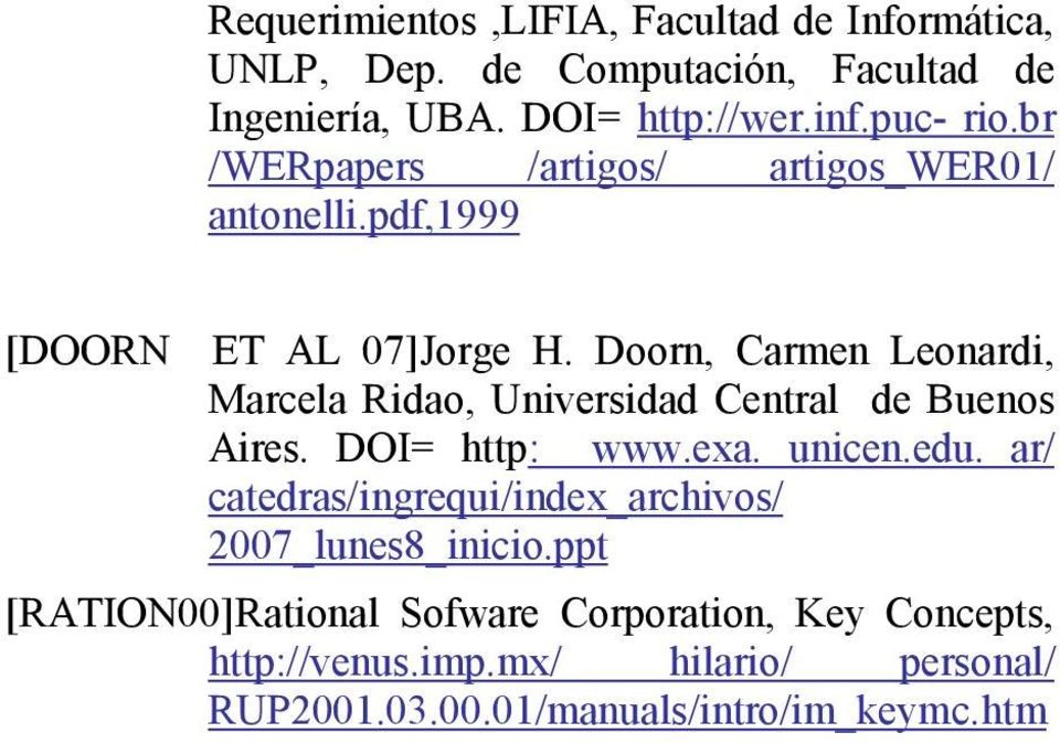 Doorn, Carmen Leonardi, Marcela Ridao, Universidad Central de Buenos Aires. DOI= http: www.exa. unicen.edu.