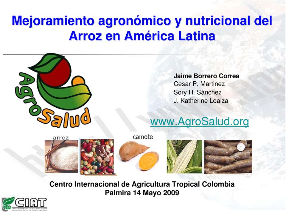 Sánchez J. Katherine Loaiza www.agrosalud.