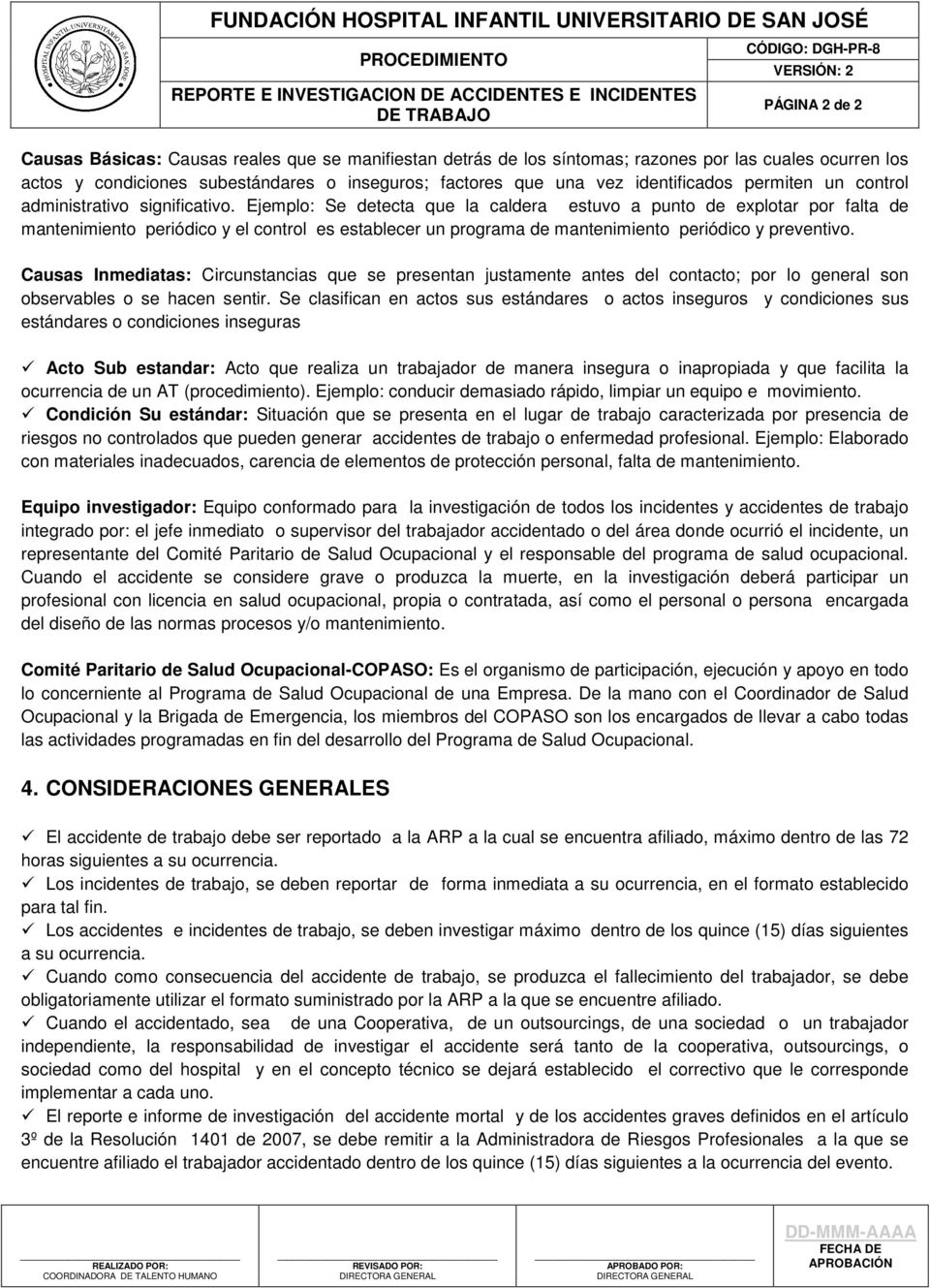 PROCEDIMIENTO REPORTE E INVESTIGACION DE ACCIDENTES E INCIDENTES DE TRABAJO  - PDF Free Download