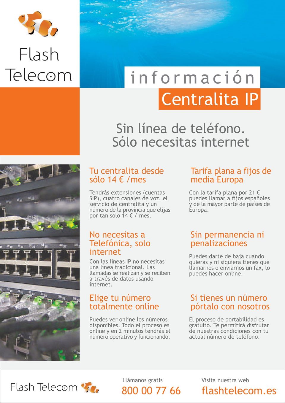 mes. No necesitas a Telefónica, solo internet Con las líneas IP no necesitas una línea tradicional. Las llamadas se realizan y se reciben a través de datos usando internet.