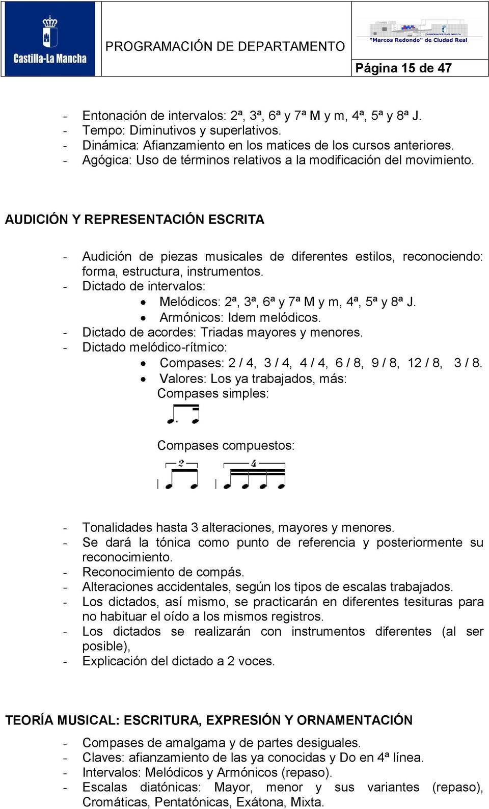 AUDICIÓN Y REPRESENTACIÓN ESCRITA - Audición de piezas musicales de diferentes estilos, reconociendo: forma, estructura, instrumentos.