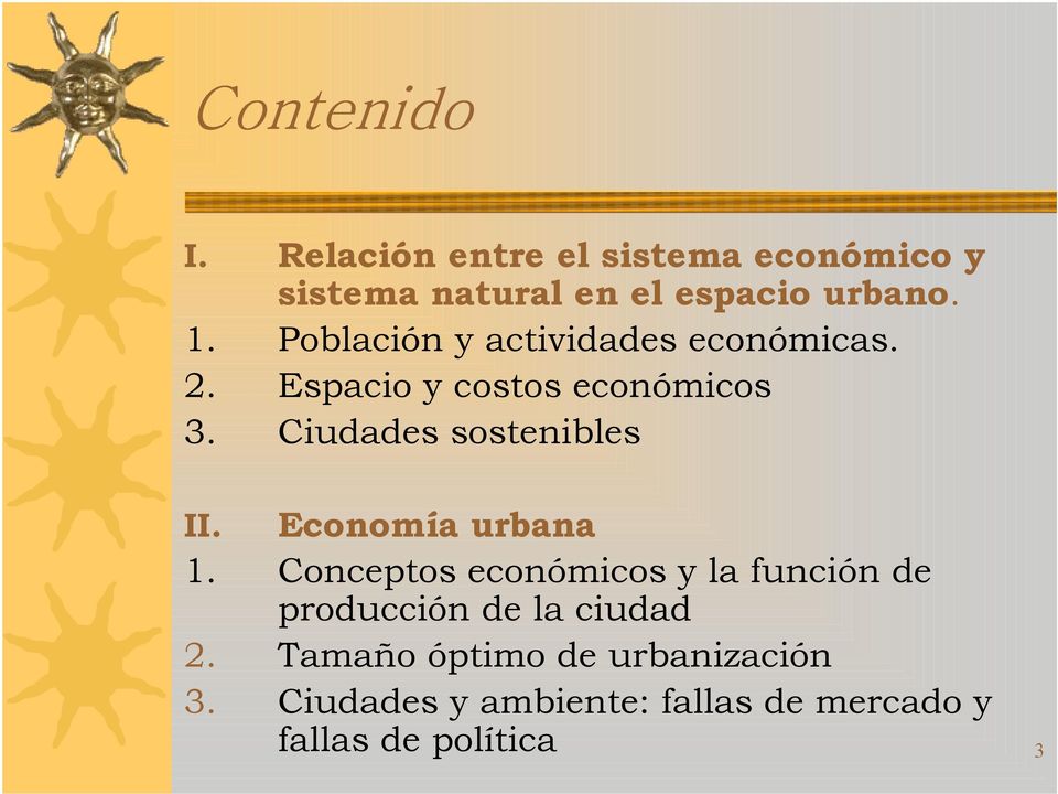 Ciudades sostenibles II. Economía urbana 1.