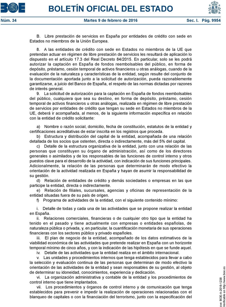 3 del Real Decreto 84/2015.
