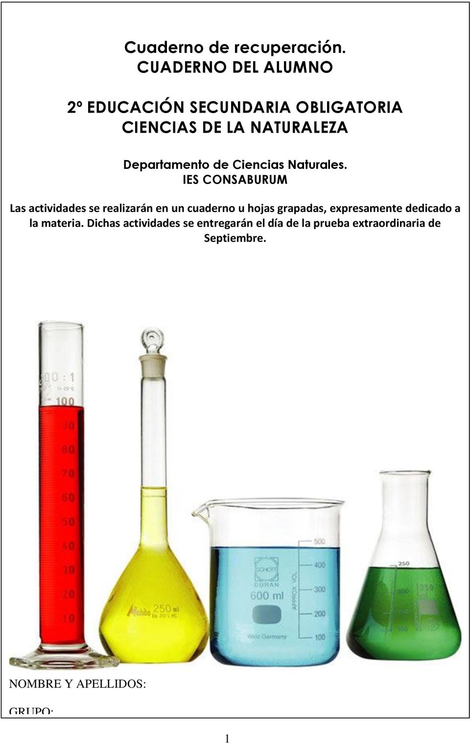 Departamento de Ciencias Naturales.