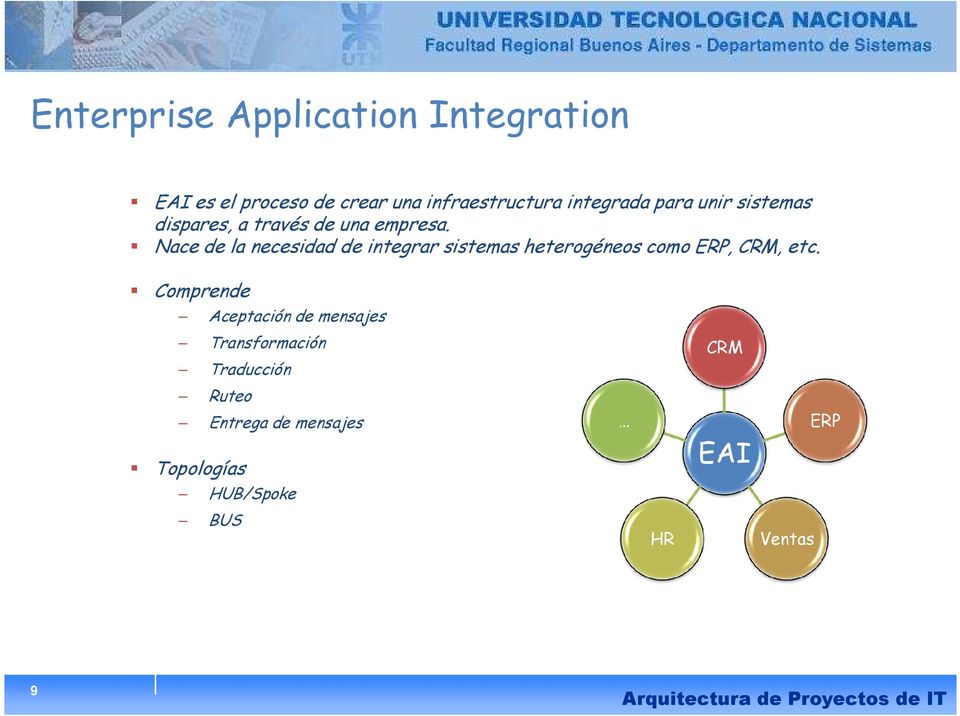 Nace de la necesidad de integrar sistemas heterogéneos como ERP, CRM, etc.