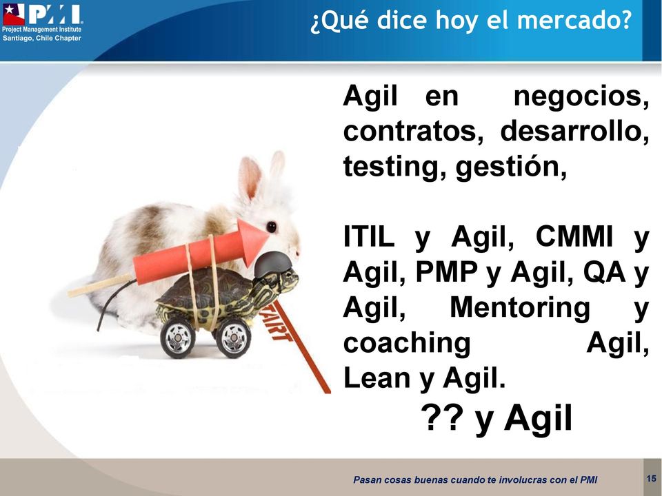 testing, gestión, ITIL y Agil, CMMI y Agil,