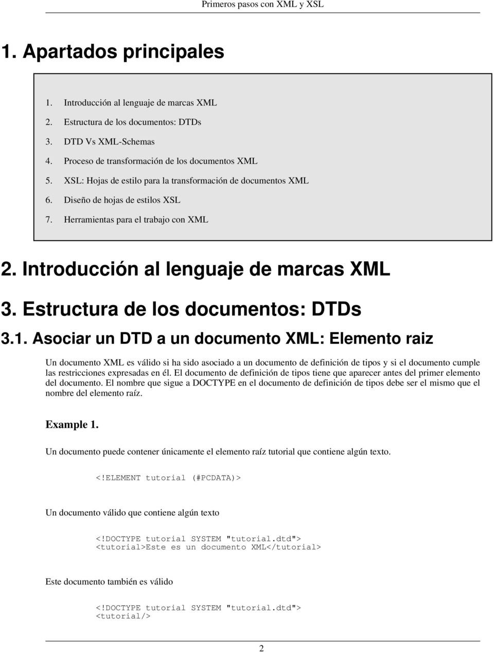 Estructura de los documentos: DTDs 3.1.