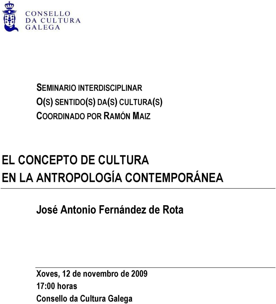 ANTROPOLOGÍA CONTEMPORÁNEA José Antonio Fernández de Rota
